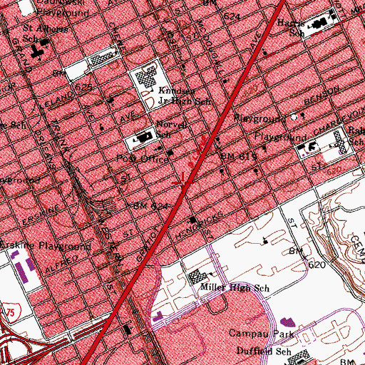 Topographic Map of Pittman Memorial Christian Academy, MI