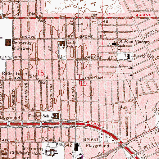 Topographic Map of Prayertime Tabernacle Church of God in Christ, MI
