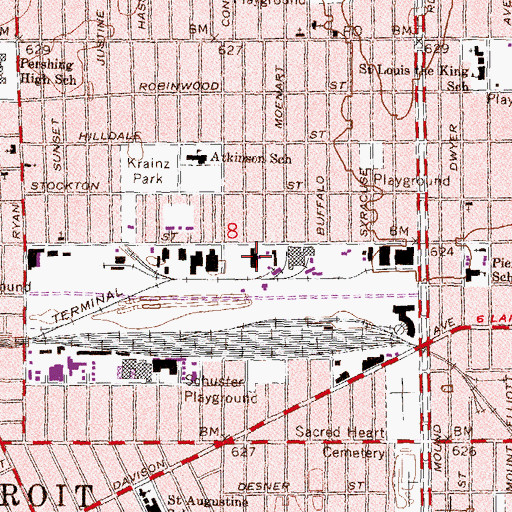 Topographic Map of Detroit Police Department Northeast District, MI