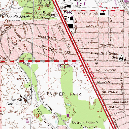 Topographic Map of Detroit Police Department 12th Precinct, MI