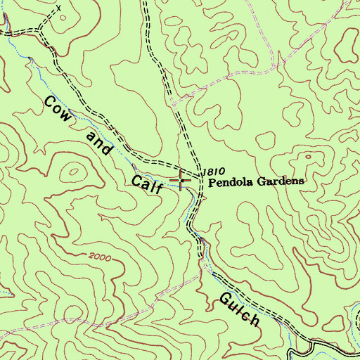 Topographic Map of Pendola Gardens, CA