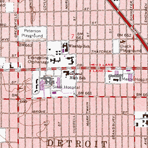 Topographic Map of Professional Development Academy, MI