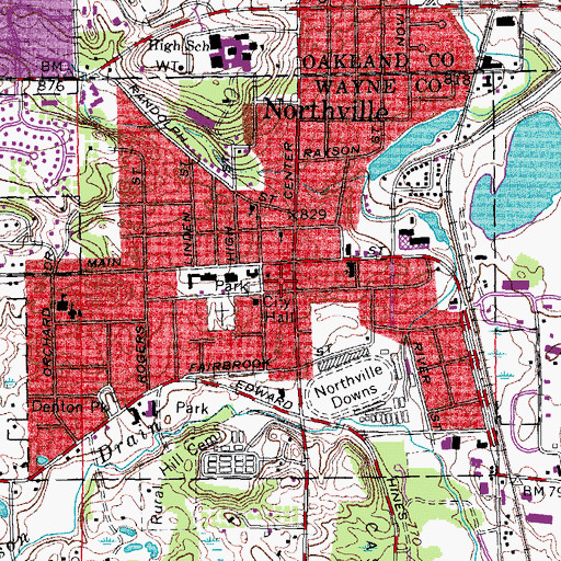 Topographic Map of Providence Medical Center - Northville, MI