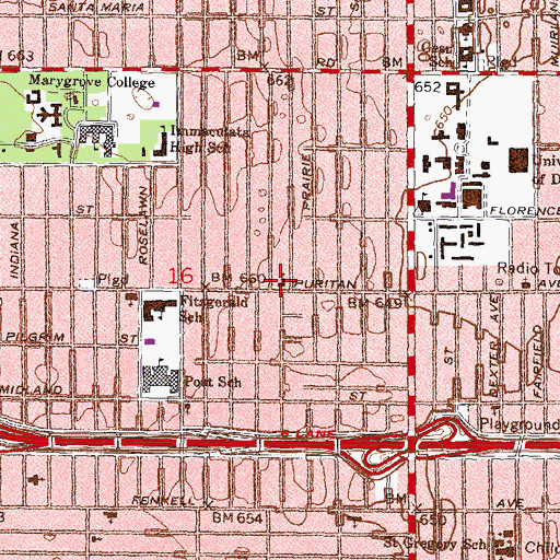 Topographic Map of Puritan Cooperative Nursery, MI