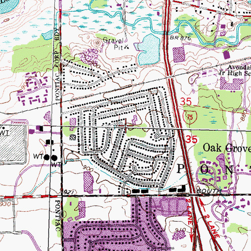Topographic Map of R Grant Graham Elementary School, MI