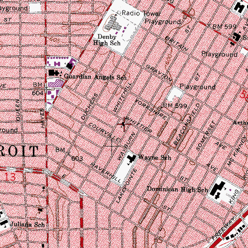 Topographic Map of Rainbow's End Cooperative Preschool, MI