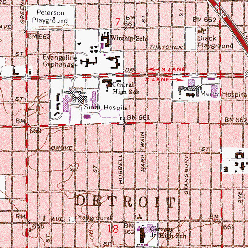 Topographic Map of Randolph Voccational Technical Center, MI
