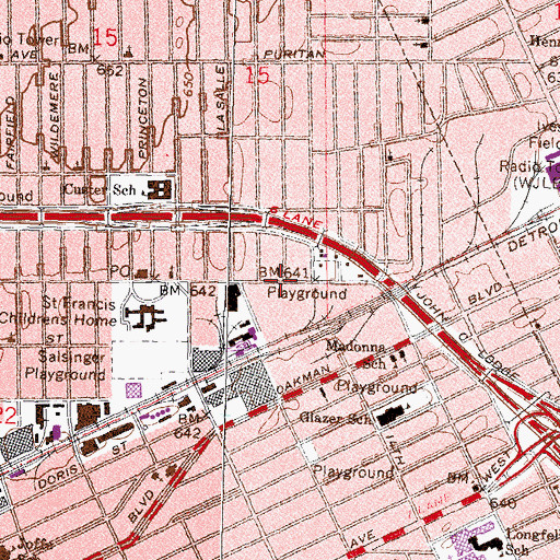 Topographic Map of Raphael Tabernacle Church of Christ, MI