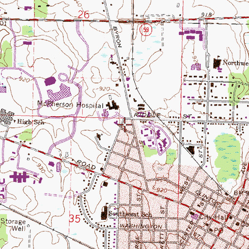 Topographic Map of ReadyCare of Howell, MI