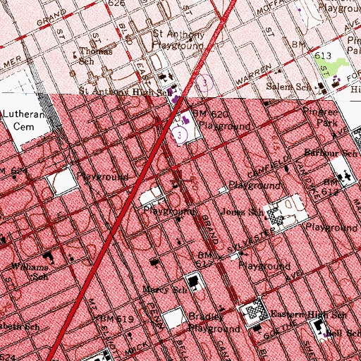 Topographic Map of Renaissance Baptist Church, MI