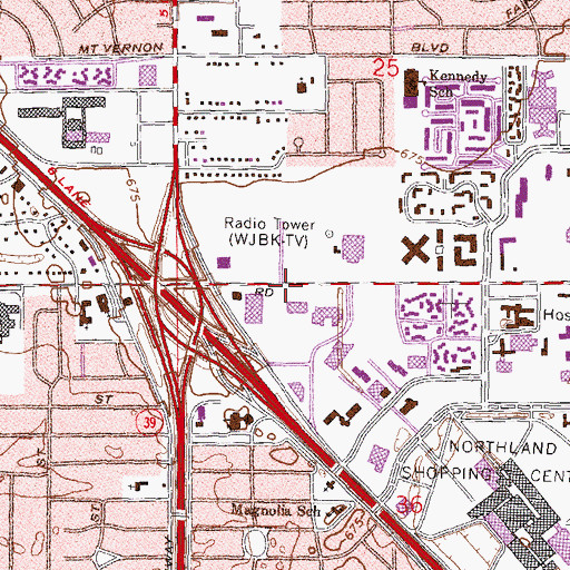 Topographic Map of Restoration Fellowship Church of God in Christ, MI