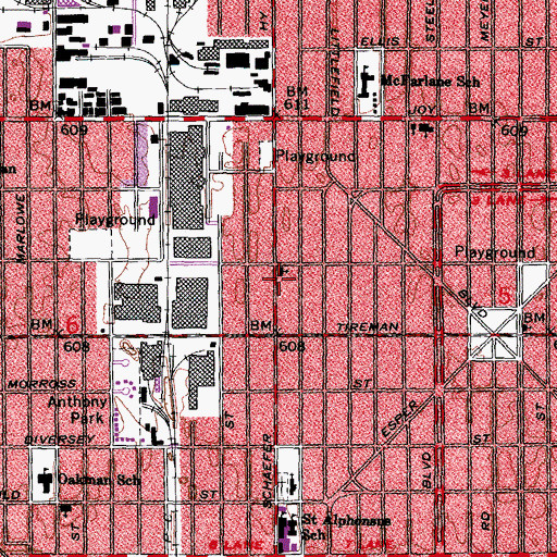 Topographic Map of Resurrection United Methodist Church, MI