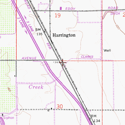 Topographic Map of Petroleum Creek, CA