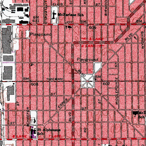 Topographic Map of Revelation Evangelical Lutheran Church, MI