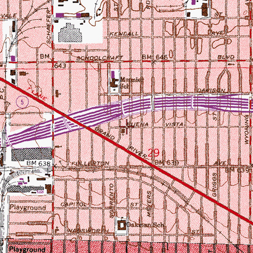 Topographic Map of Rewarding Faith Church of God in Christ, MI