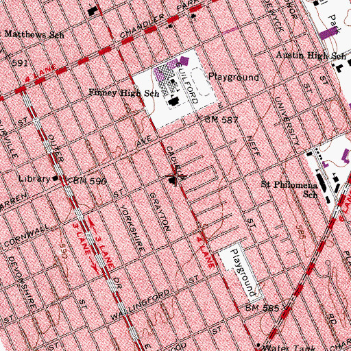 Topographic Map of Rhema Church, MI