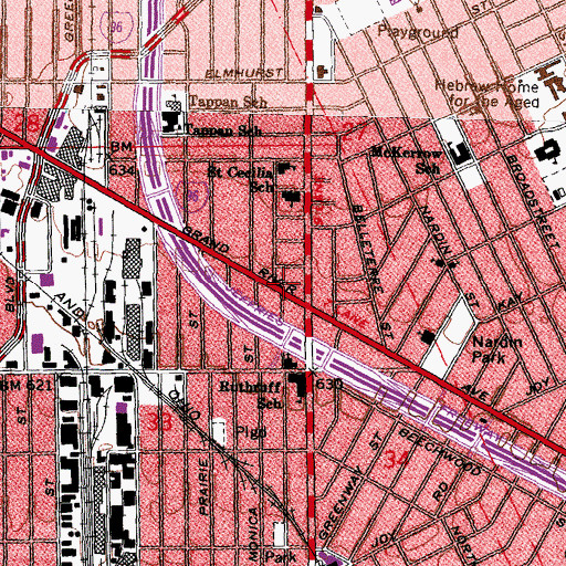 Topographic Map of Richard Library, MI