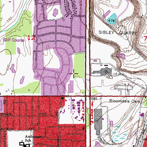 Topographic Map of Riverview Landing Shopping Center, MI