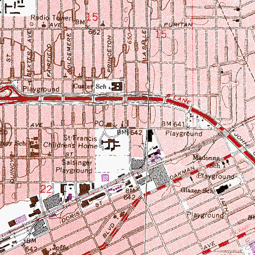Topographic Map of Robeson Academy, MI