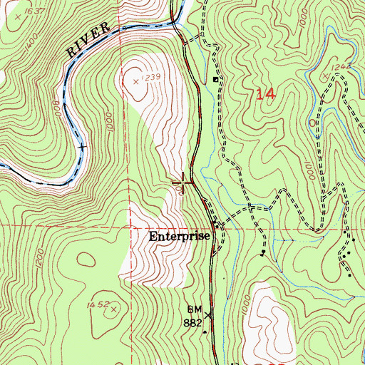 Topographic Map of Pigeon Creek, CA