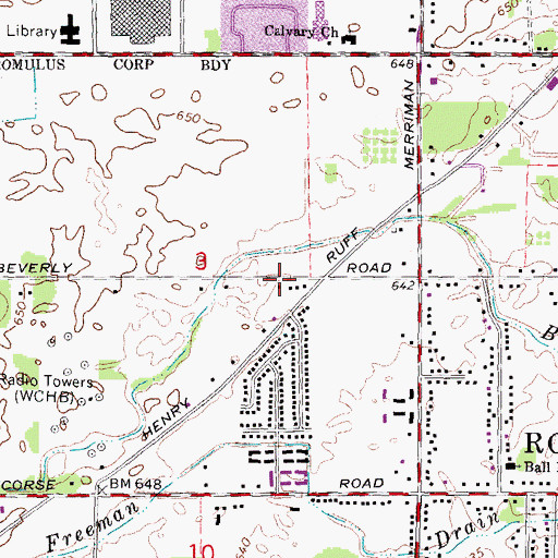 Topographic Map of Romulus Elementary School, MI