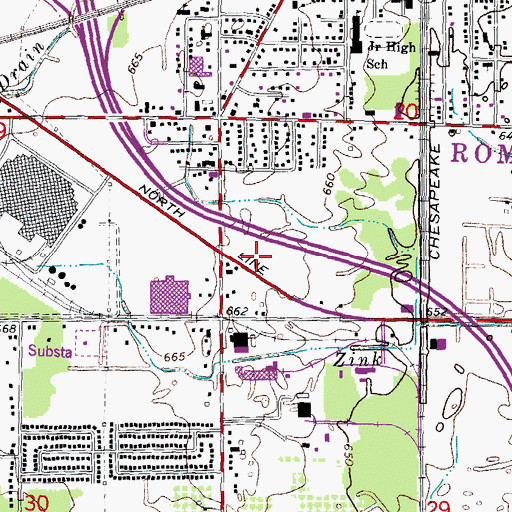 Topographic Map of Romulus Fire and Rescue Department Station 1, MI