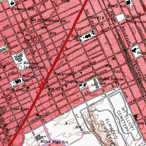 Topographic Map of Ross Hill Academy, MI