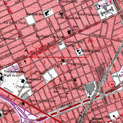 Topographic Map of Saint Andrew Redeemer Lutheran Church, MI