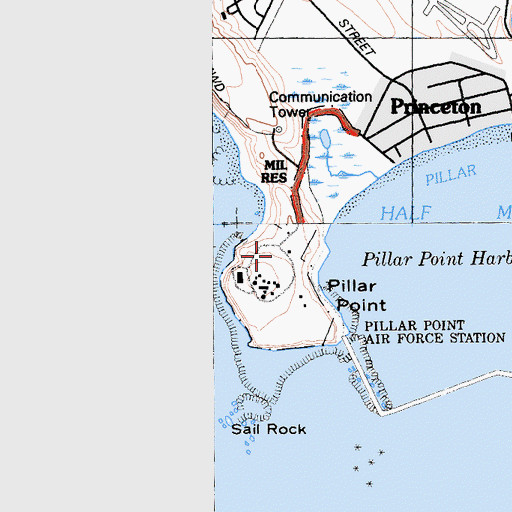 Topographic Map of Pillar Point, CA