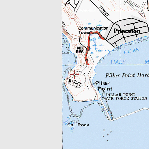 Topographic Map of Pillar Point, CA