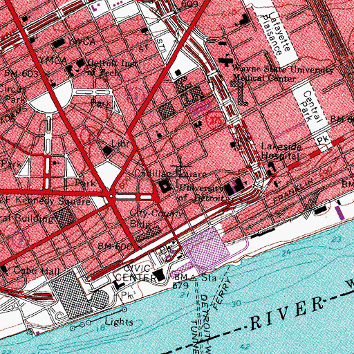 Topographic Map of Saint Andrews Hall, MI