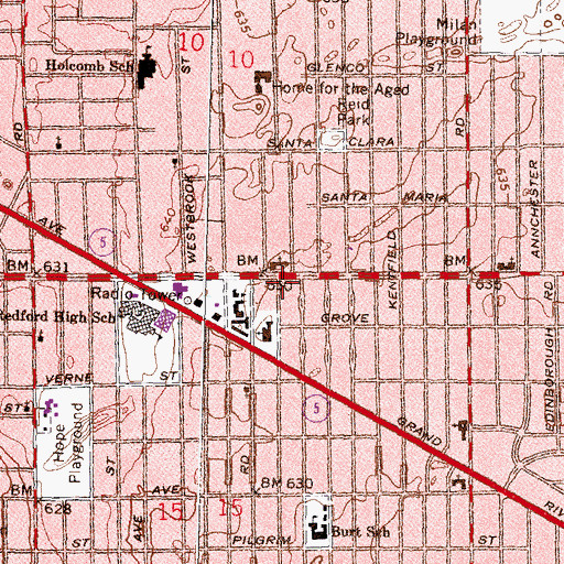 Topographic Map of Saint Christopher's and Saint Paul's Church, MI