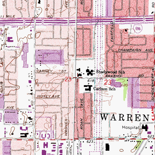 Topographic Map of Saint Dorothy Catholic Church, MI