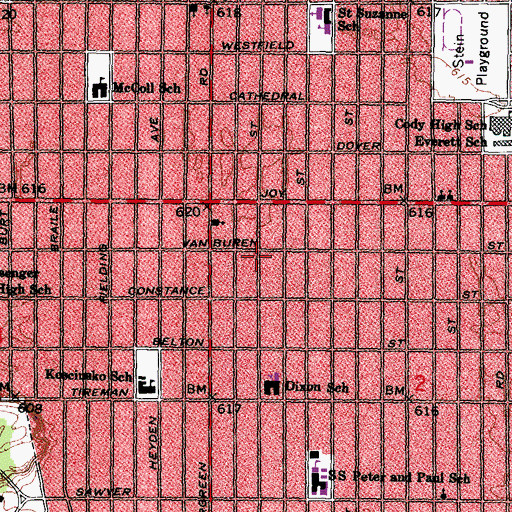 Topographic Map of HTM for Academy, MI