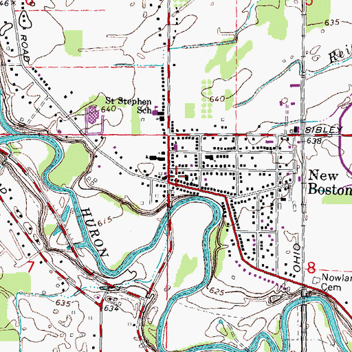 Topographic Map of Huron Town Hall, MI