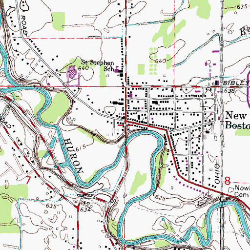 Topographic Map of Huron Township Fire Station, MI