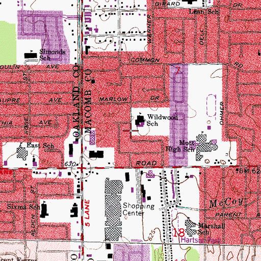 Topographic Map of Immaculate Conception Ukranian High School, MI