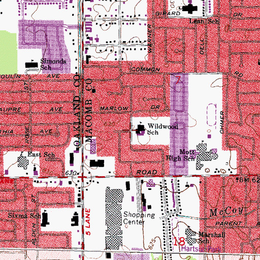 Topographic Map of Immaculate Conception Ukranian School, MI