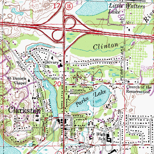 Topographic Map of Independence Pointe Medical Center, MI