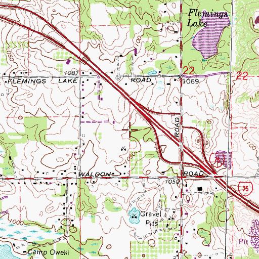 Topographic Map of Independence Village Town Center Shopping Center, MI