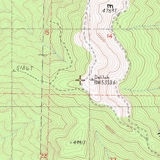 Topographic Map of Pine Ridge, CA