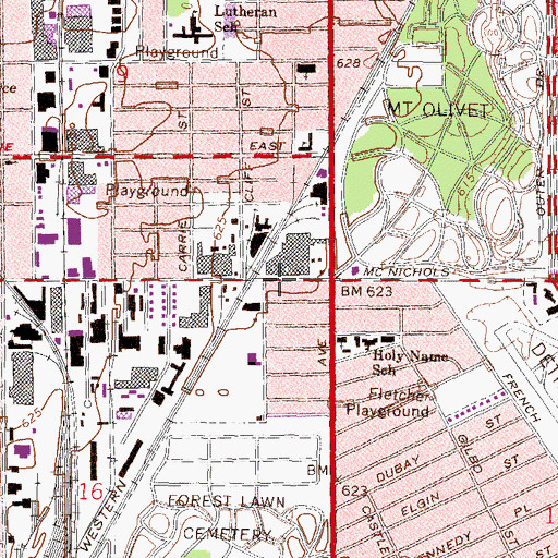 Topographic Map of Innerpeace Baptist Church, MI