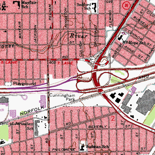 Topographic Map of Interchange 204B, MI