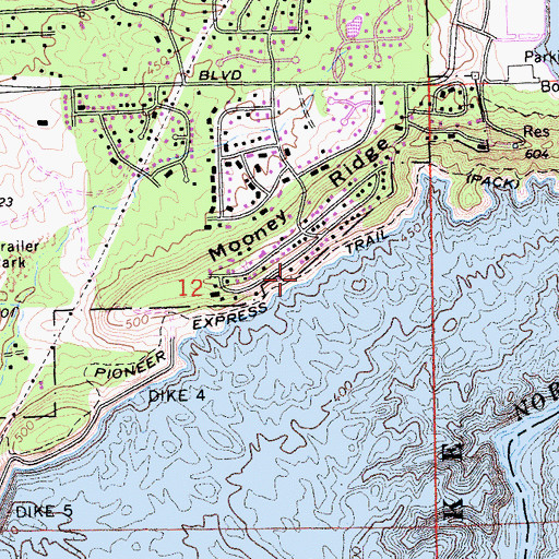 Topographic Map of Pioneer Express Trail, CA