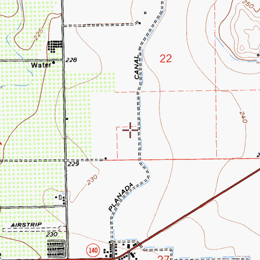 Topographic Map of Planada Canal, CA