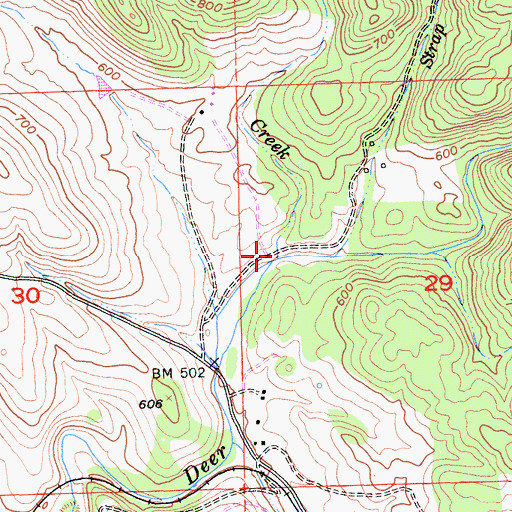 Topographic Map of Plunkett Creek, CA