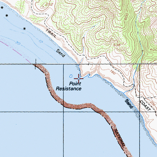 Topographic Map of Point Resistance, CA