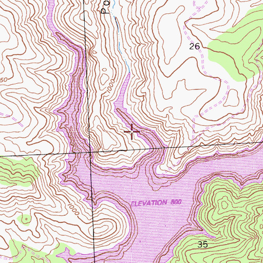 Topographic Map of Poor Mans Gulch, CA