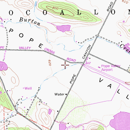 Topographic Map of Pope Valley, CA