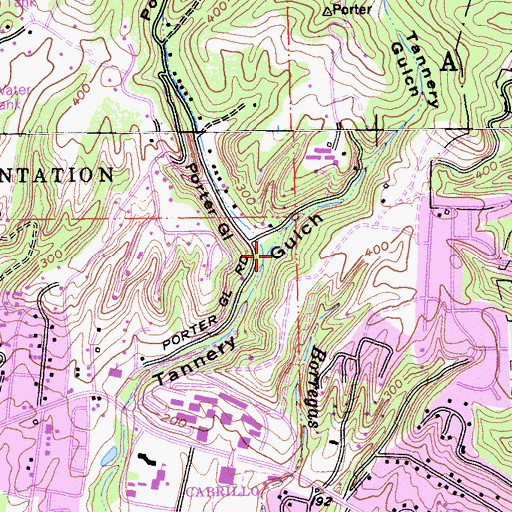 Topographic Map of Porter Gulch, CA